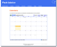 Pantallazo de la nueva plantilla de Pack básico con calendario y catálogo, oferta de web barata.